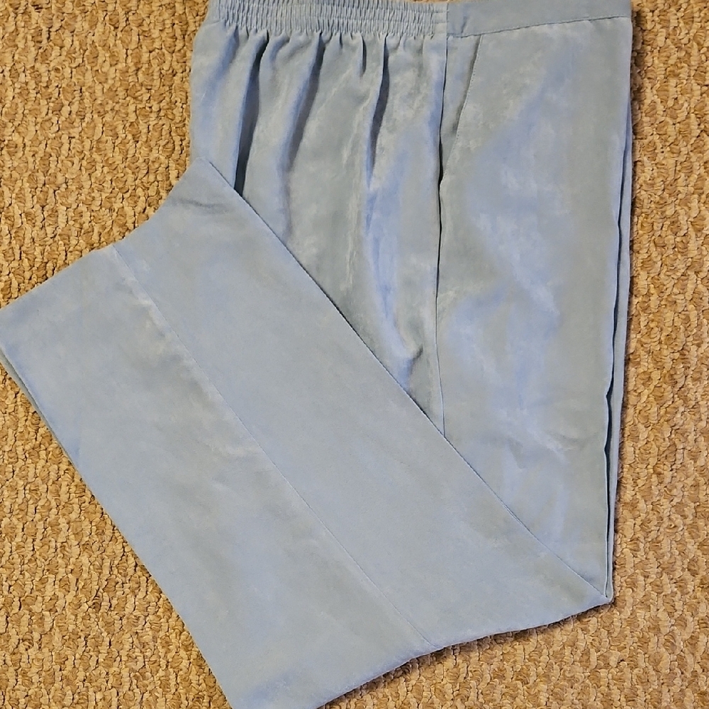 Alfred Dunner Blue Pants with Elastic Waistband and Relaxed Fit